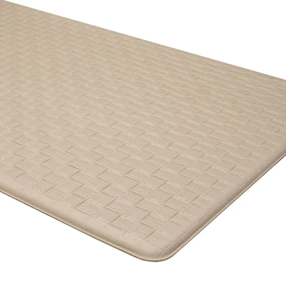 Embossed Kitchen Mats Cushioned Anti Fatigue, Non-Slip Leather-Like Kitchen